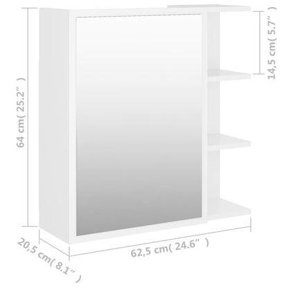 Baderomsspeil Skap Hvit 62,5x20,5x64 cm