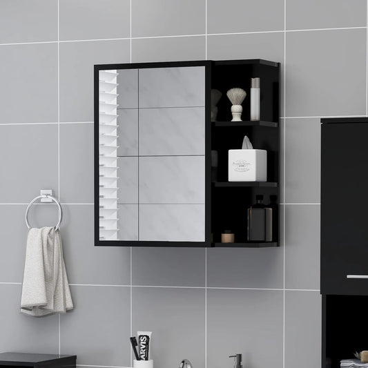 Baderomsspeil Speilskap til baderom Svart 62,5x20,5x64 cm