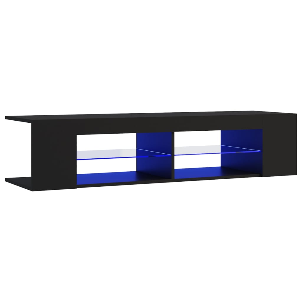 TV-Møbel Svart TV-benk med LED-lys 135x39x30 cm