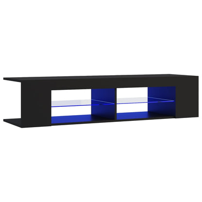 TV-Møbel Svart TV-benk med LED-lys 135x39x30 cm