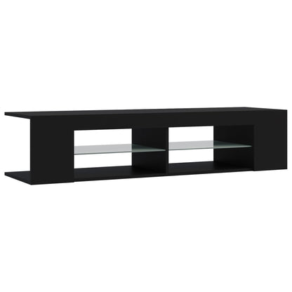TV-Møbel Svart TV-benk med LED-lys 135x39x30 cm