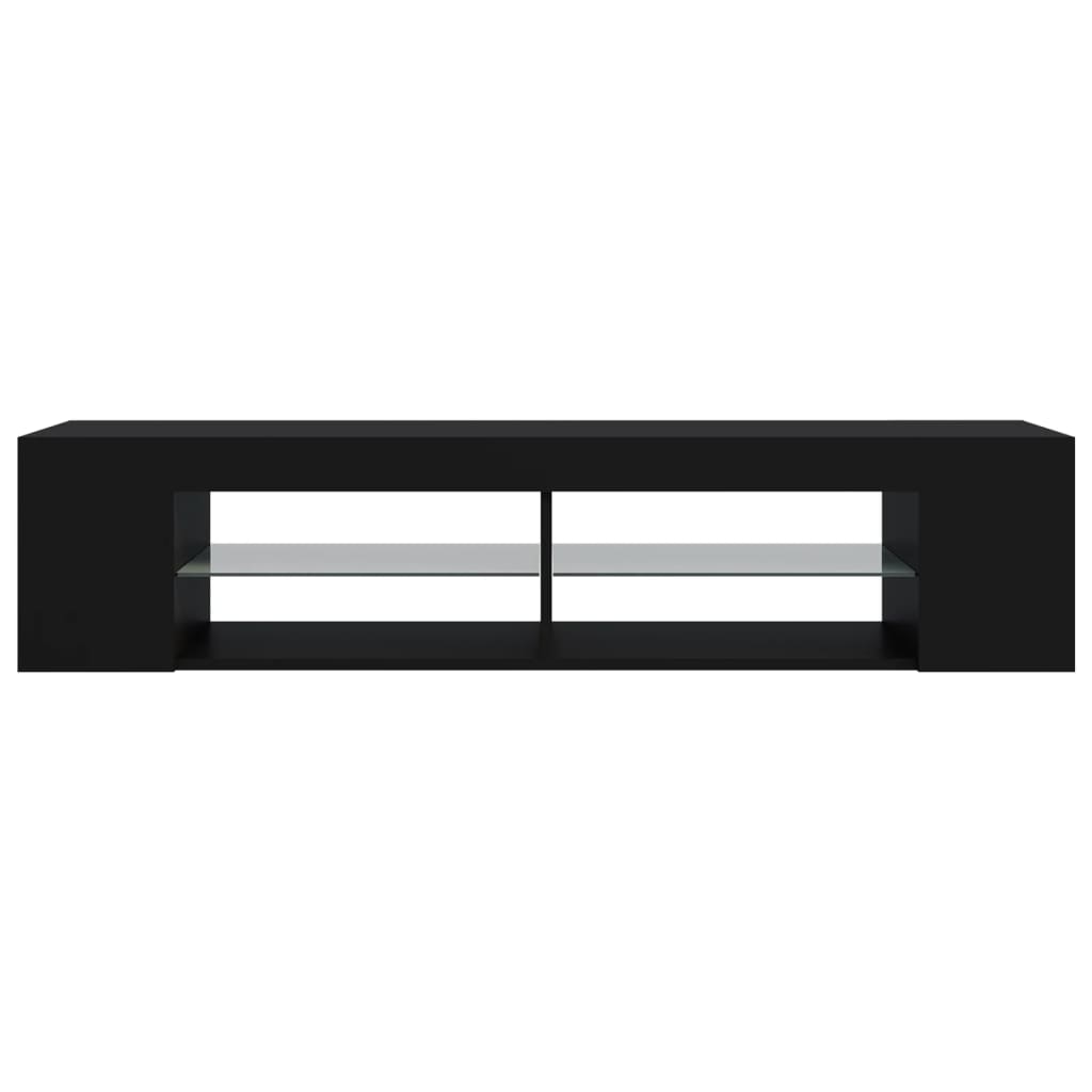TV-Møbel Svart TV-benk med LED-lys 135x39x30 cm