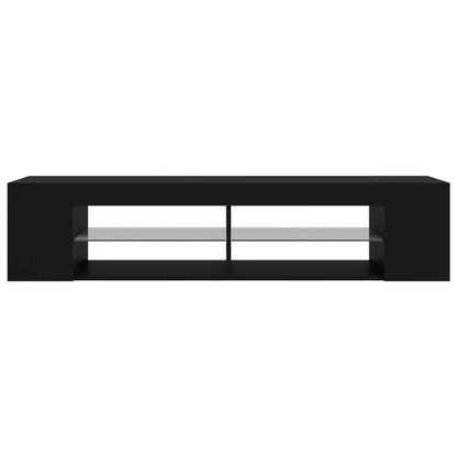 TV-Møbel Svart TV-benk med LED-lys 135x39x30 cm