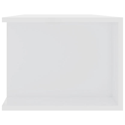 TV-Møbel Høyglans Hvit Tv-benk med LED-lys 135x39x30 cm