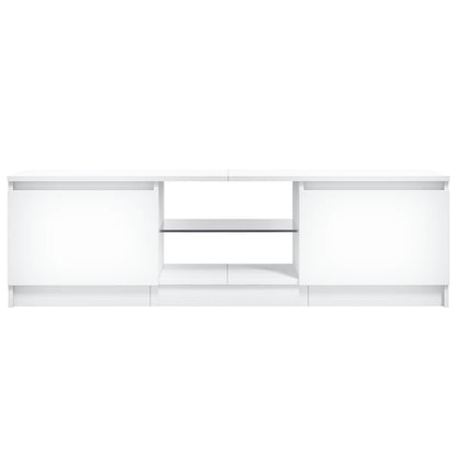 TV-Møbel Hvit TV-benk med LED-lys 120x30x36 cm