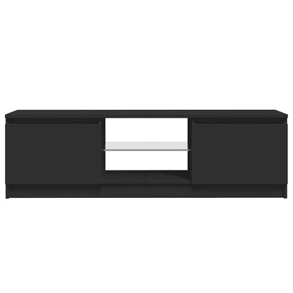 TV-Møbel Svart TV-benk med LED-lys 120x30x36 cm