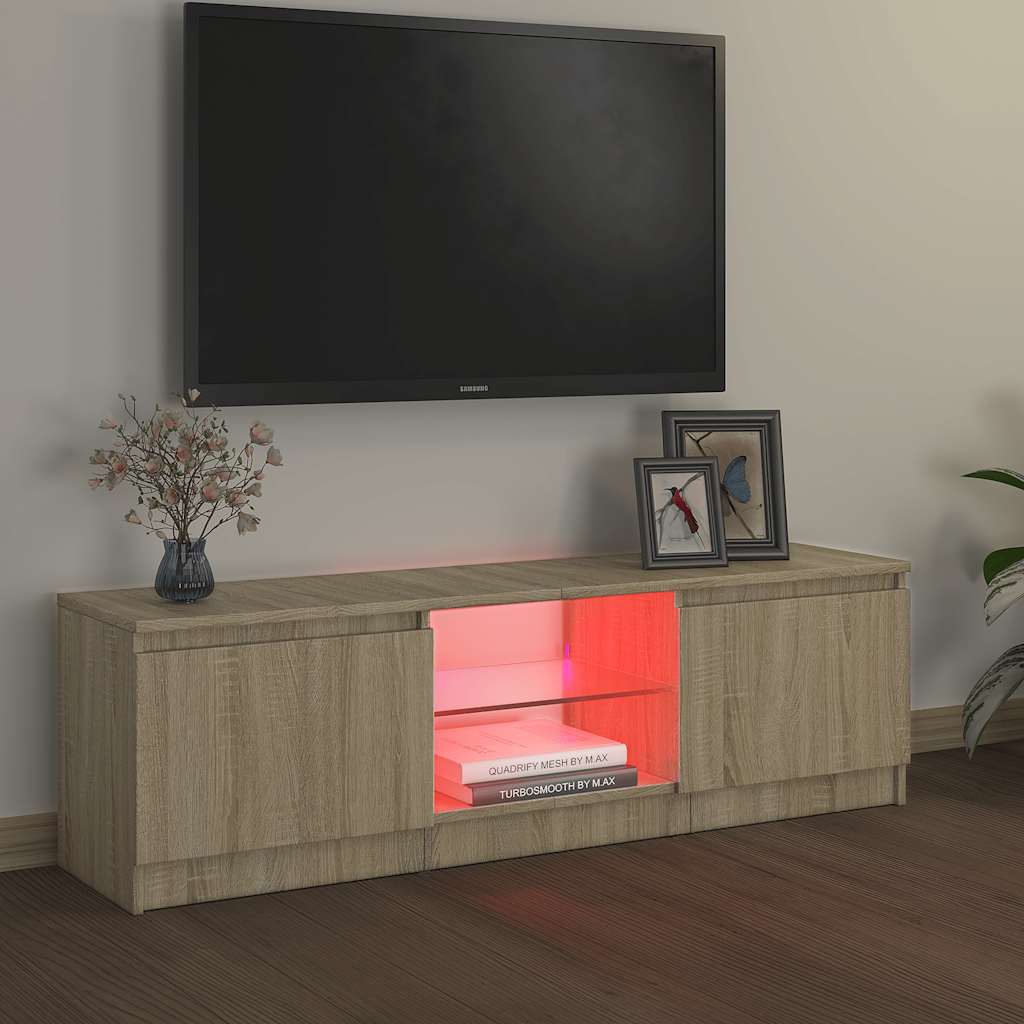 TV-Møbel Sonoma Eik TV-benk med LED-lys 120x30x36 cm
