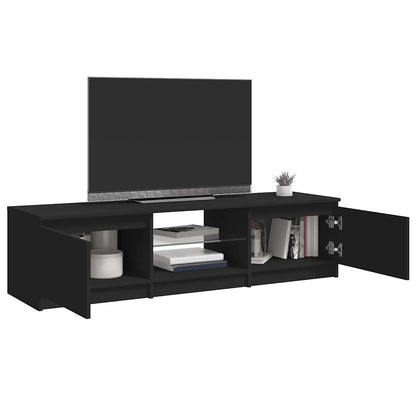 TV-Møbel Svart Tv-benk med LED-lys 140x40x35,5 cm