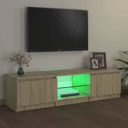 TV-Møbel Sonoma Eik Tv-benk med LED-lys 140x40x35,5 cm