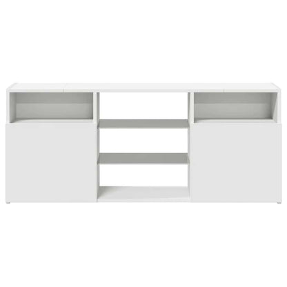 TV-Møbel Hvit TV-benk med LED-lys 120x30x50 cm