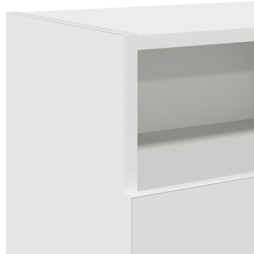 TV-Møbel Hvit TV-benk med LED-lys 120x30x50 cm