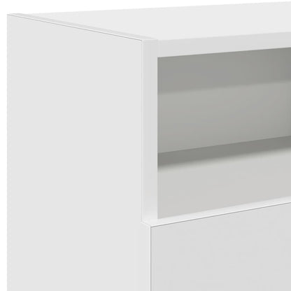 TV-Møbel Hvit TV-benk med LED-lys 120x30x50 cm