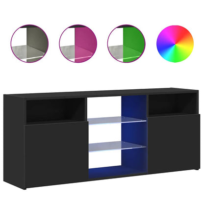TV-Møbel Svart TV-benk med LED-lys 120x30x50 cm