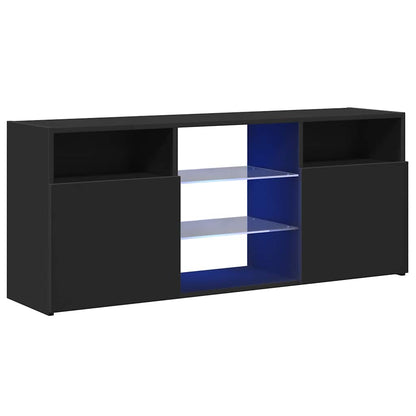 TV-Møbel Svart TV-benk med LED-lys 120x30x50 cm