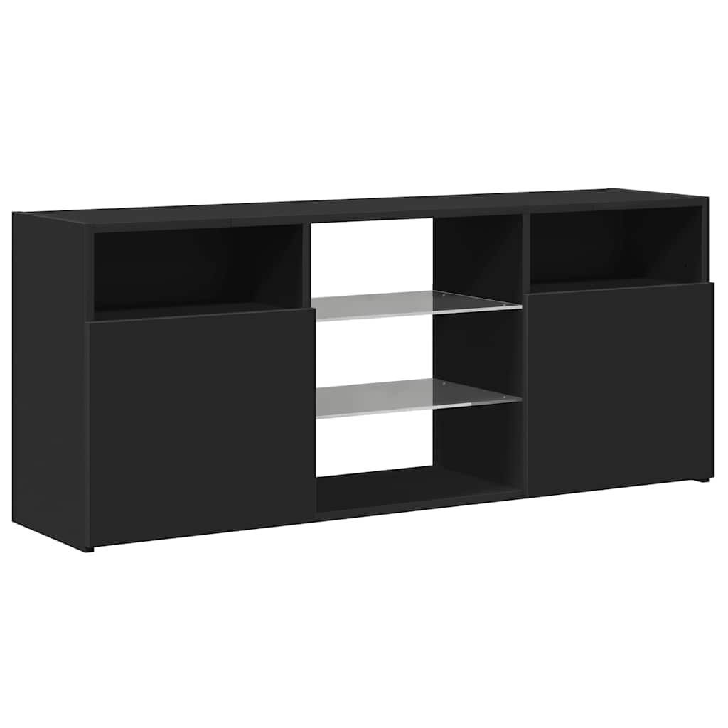 TV-Møbel Svart TV-benk med LED-lys 120x30x50 cm