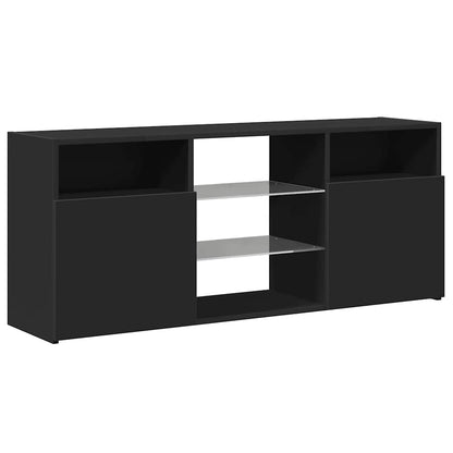 TV-Møbel Svart TV-benk med LED-lys 120x30x50 cm