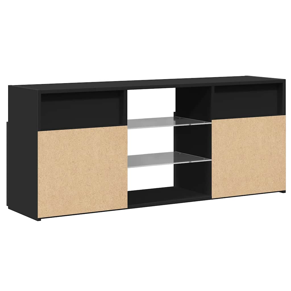 TV-Møbel Svart TV-benk med LED-lys 120x30x50 cm