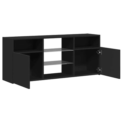 TV-Møbel Svart TV-benk med LED-lys 120x30x50 cm