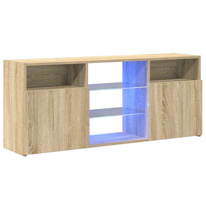 TV-Møbel Sonoma Eik TV-benk med LED-lys 120x30x50 cm