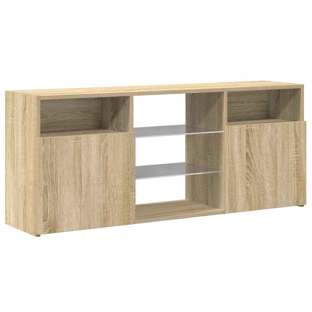 TV-Møbel Sonoma Eik TV-benk med LED-lys 120x30x50 cm