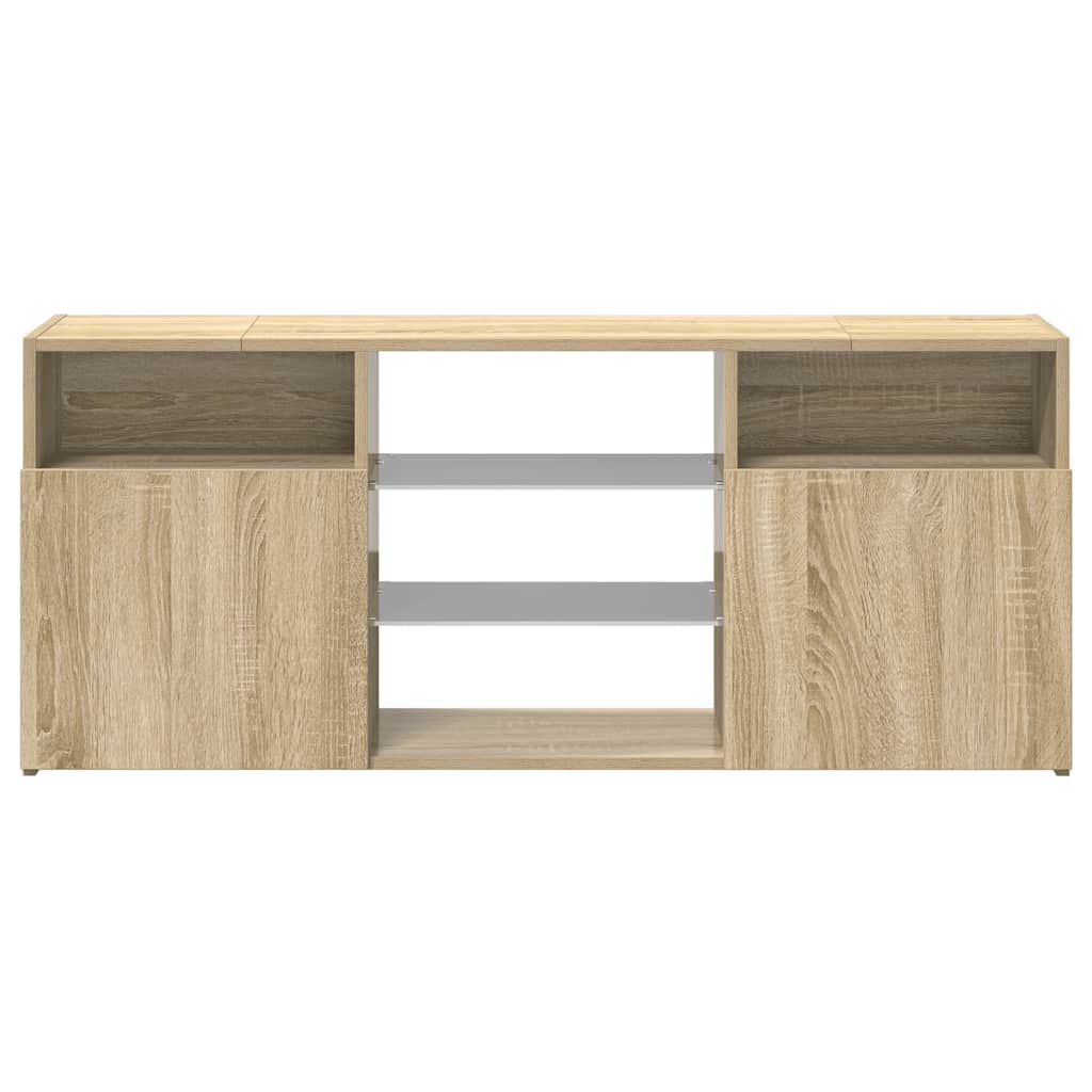 TV-Møbel Sonoma Eik TV-benk med LED-lys 120x30x50 cm