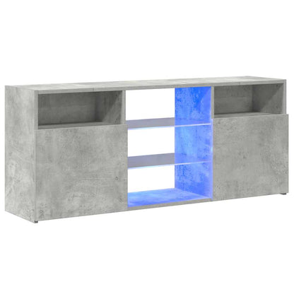 TV-Møbel Betonggrå TV-benk med LED-lys 120x30x50 cm