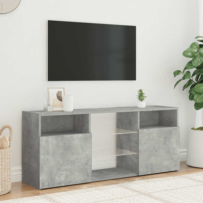 TV-Møbel Betonggrå TV-benk med LED-lys 120x30x50 cm