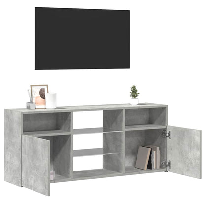 TV-Møbel Betonggrå TV-benk med LED-lys 120x30x50 cm