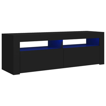 TV-Møbel Svart TV-benk med LED-lys 120x35x40 cm