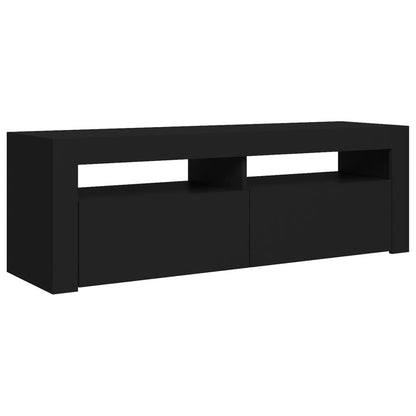 TV-Møbel Svart TV-benk med LED-lys 120x35x40 cm