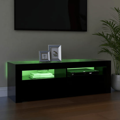 TV-Møbel Svart TV-benk med LED-lys 120x35x40 cm
