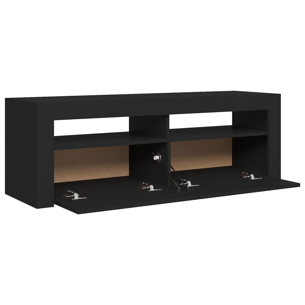 TV-Møbel Svart TV-benk med LED-lys 120x35x40 cm