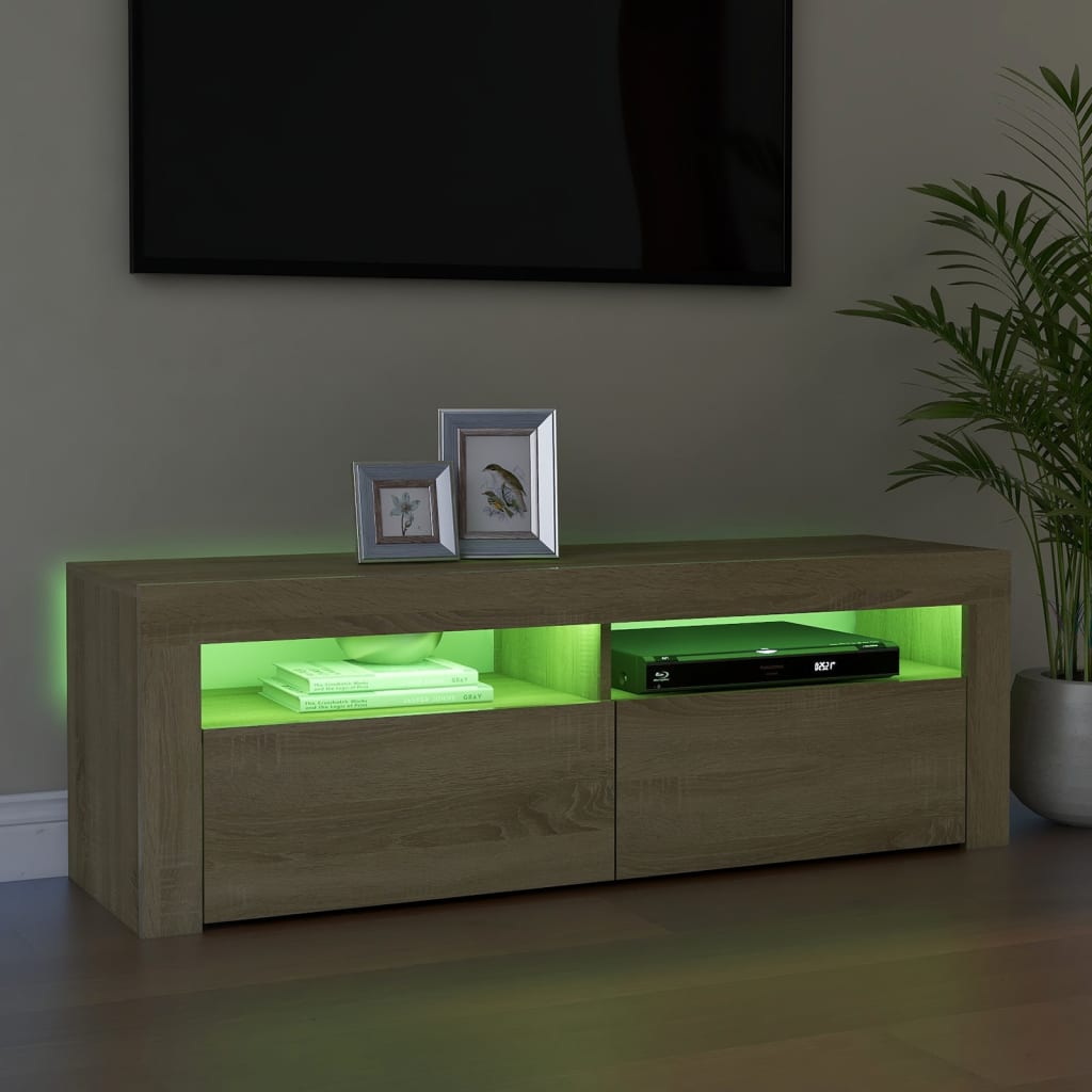 TV-Møbel Sonoma Eik TV-benk med LED-lys 120x35x40 cm