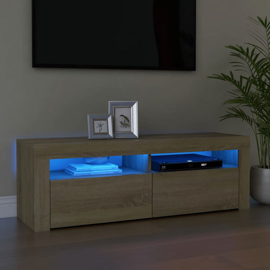 TV-Møbel Sonoma Eik TV-benk med LED-lys 120x35x40 cm