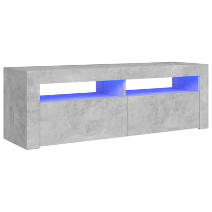 TV-Møbel Betonggrå TV-benk med LED-lys 120x35x40 cm