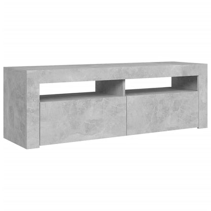 TV-Møbel Betonggrå TV-benk med LED-lys 120x35x40 cm