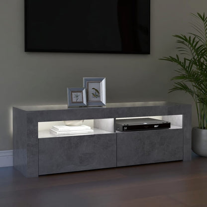 TV-Møbel Betonggrå TV-benk med LED-lys 120x35x40 cm