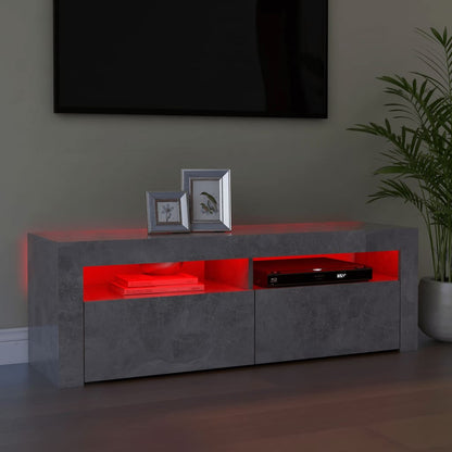 TV-Møbel Betonggrå TV-benk med LED-lys 120x35x40 cm