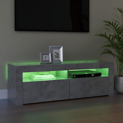 TV-Møbel Betonggrå TV-benk med LED-lys 120x35x40 cm