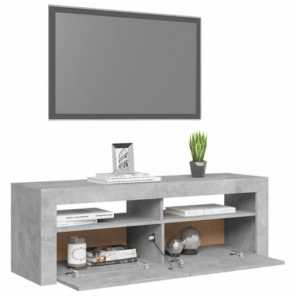 TV-Møbel Betonggrå TV-benk med LED-lys 120x35x40 cm