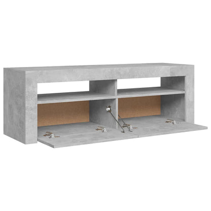 TV-Møbel Betonggrå TV-benk med LED-lys 120x35x40 cm