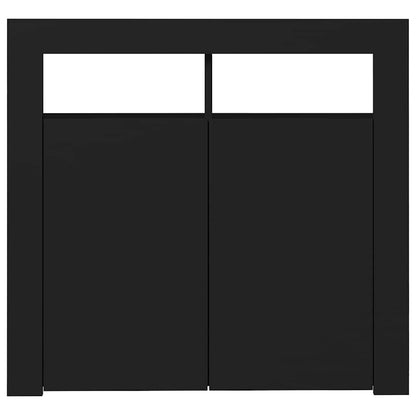 Skjenk Svart med LED-lys 80x35x75 cm