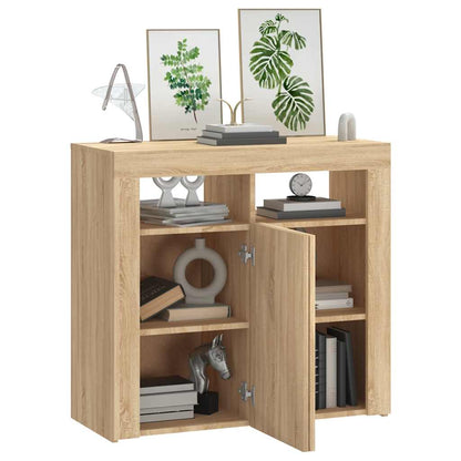 Skjenk Sonoma Eik med LED-lys 80x35x75 cm