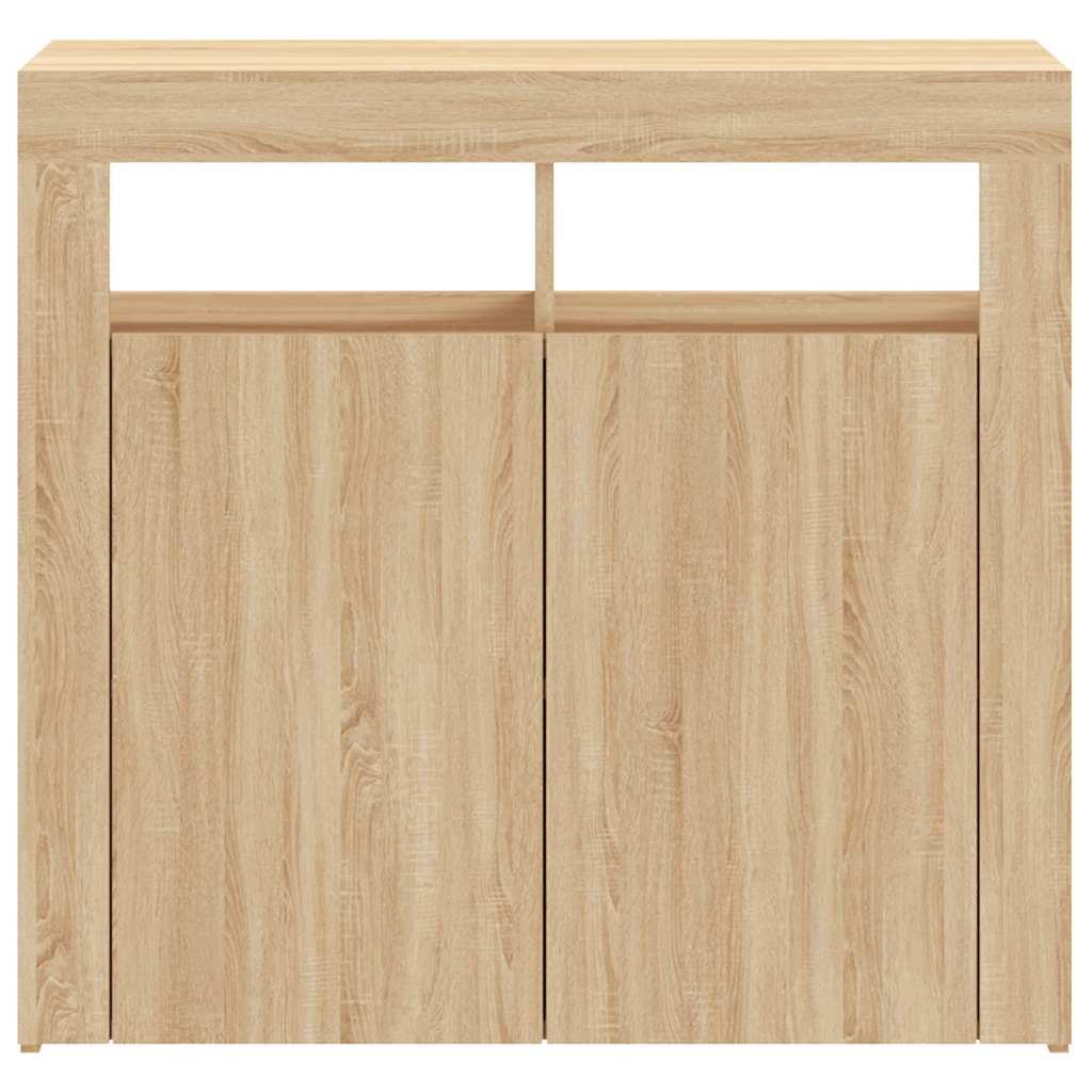 Skjenk Sonoma Eik med LED-lys 80x35x75 cm