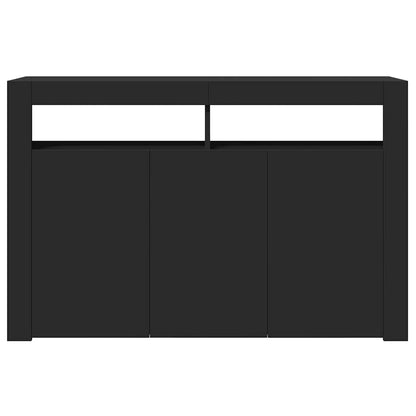 Skjenk Svart med LED-lys 115,5x30x75 cm