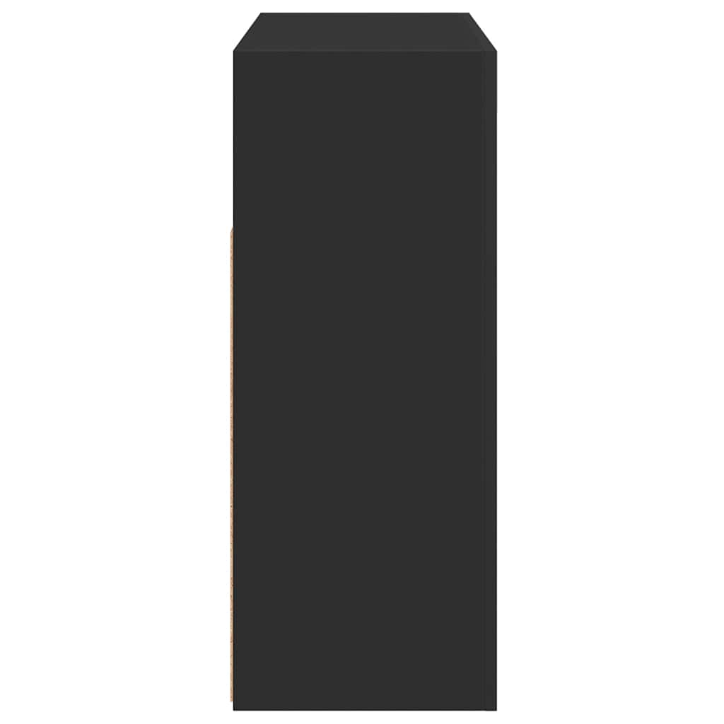 Skjenk Svart med LED-lys 115,5x30x75 cm