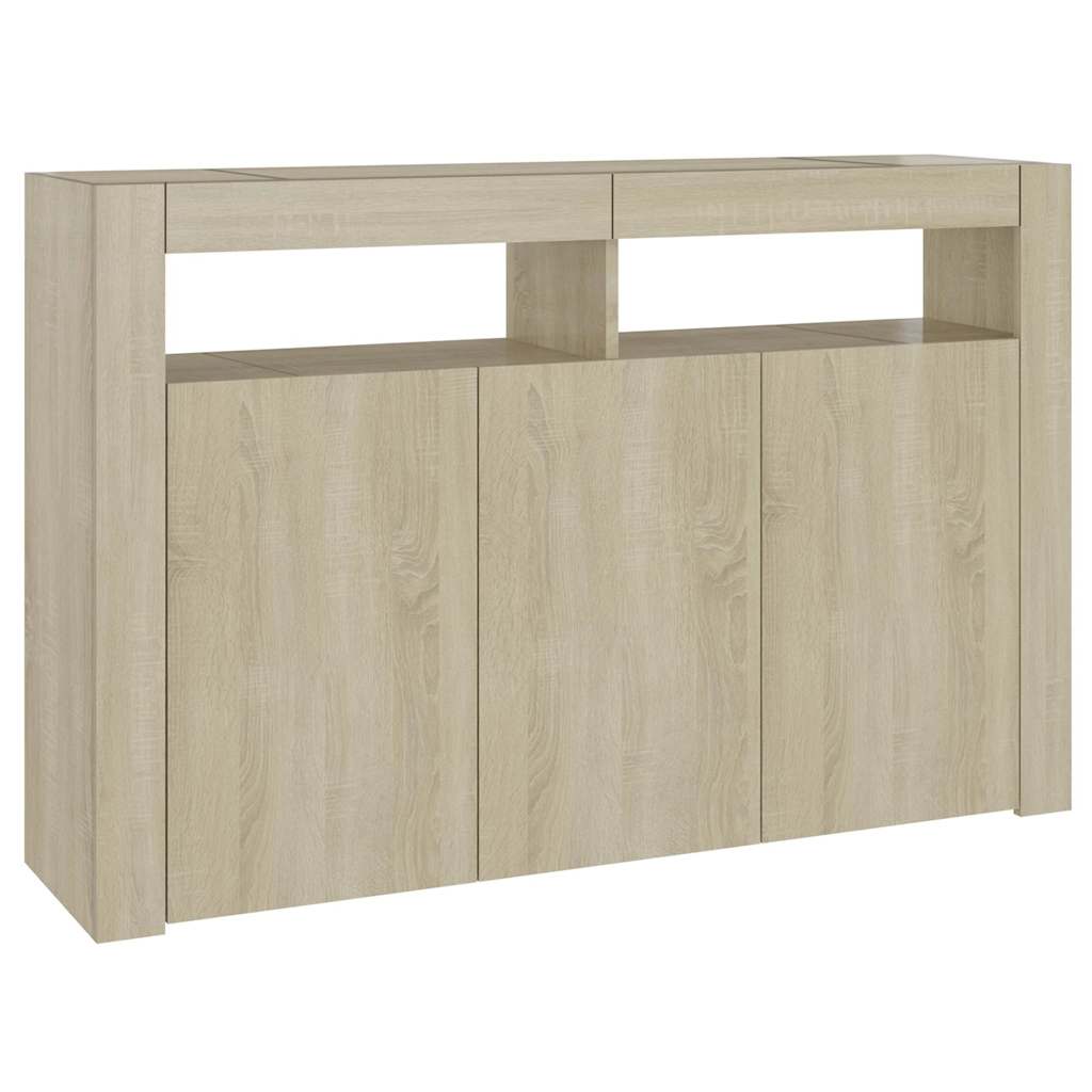 Skjenk Sonoma Eik med LED-lys 115,5x30x75 cm