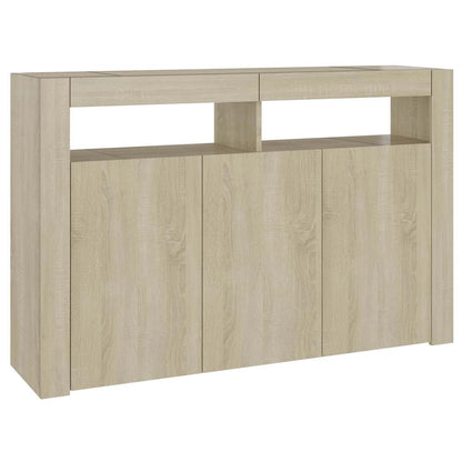 Skjenk Sonoma Eik med LED-lys 115,5x30x75 cm