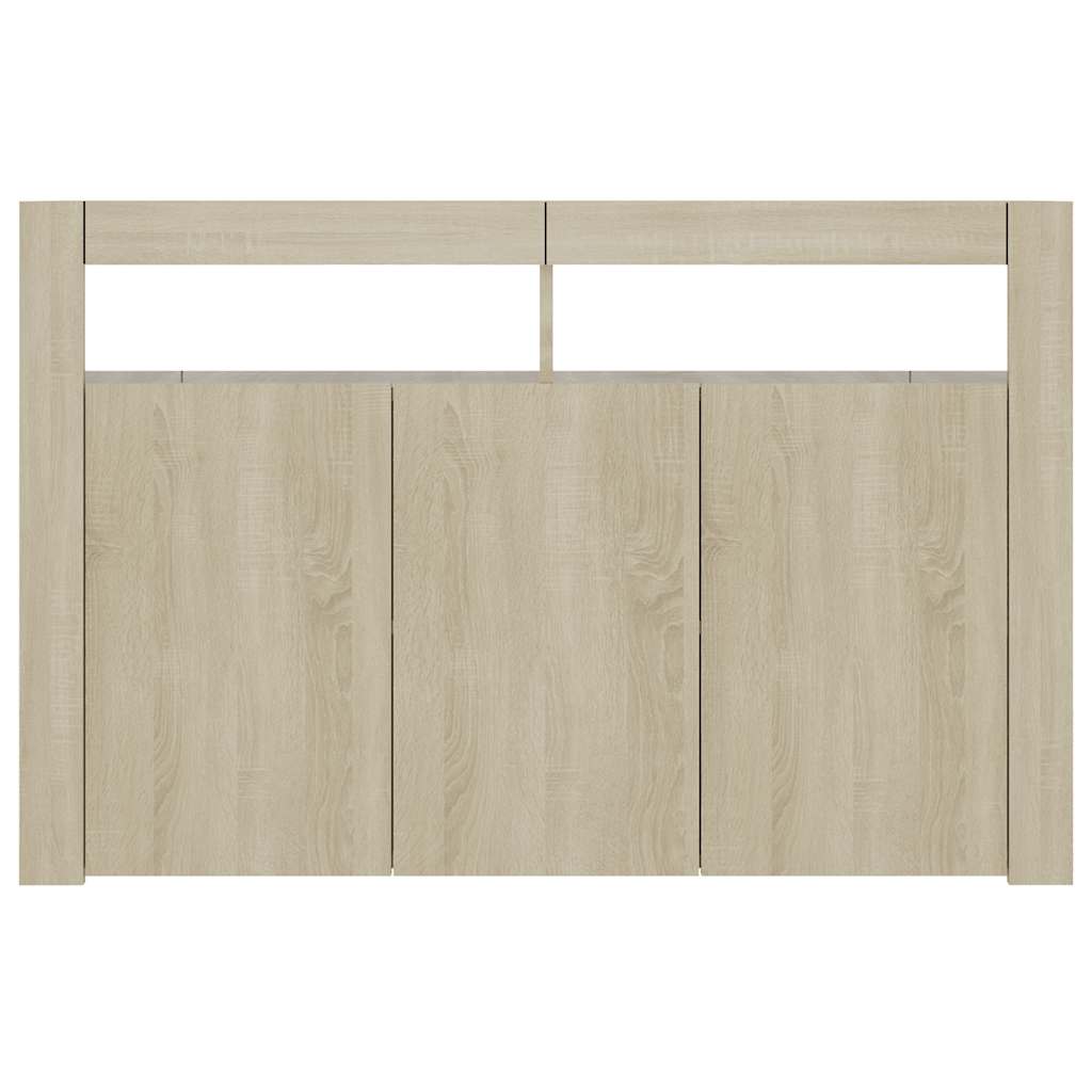 Skjenk Sonoma Eik med LED-lys 115,5x30x75 cm