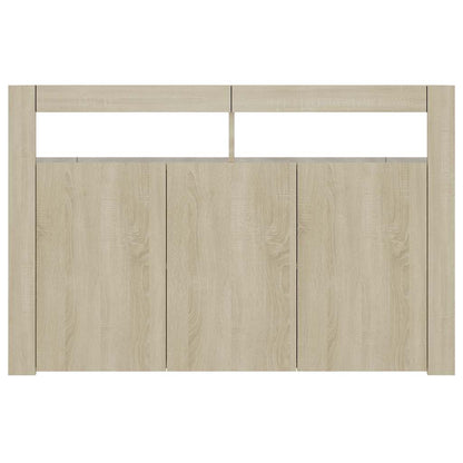 Skjenk Sonoma Eik med LED-lys 115,5x30x75 cm